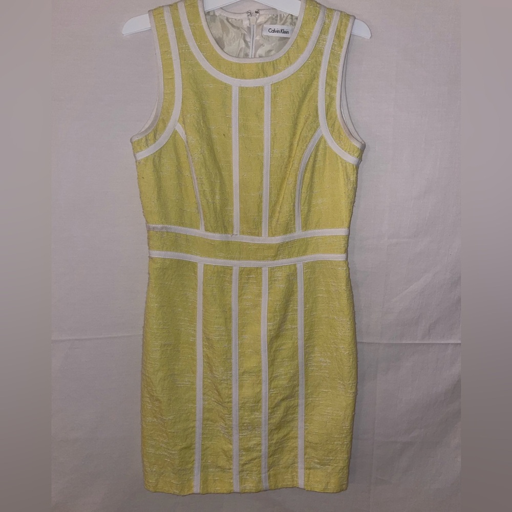 Calvin Klein Gold Sheath Mini Dress for Cocktail